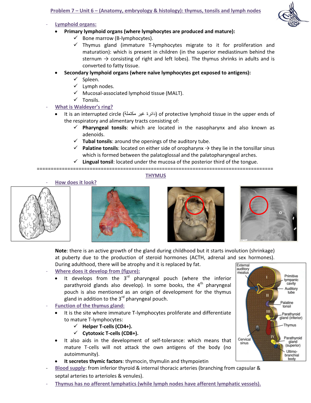 Anatomy, Embryology & Histology