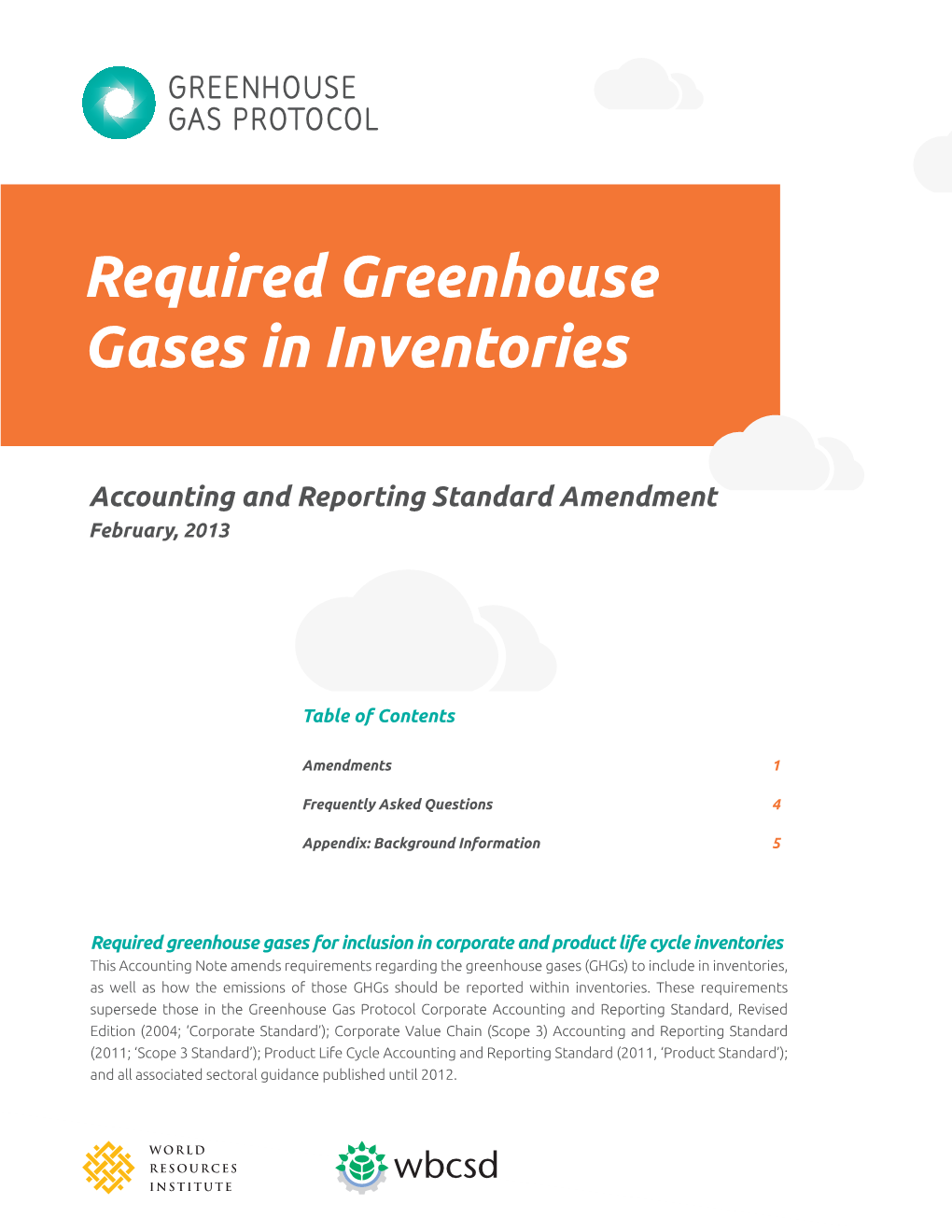 GHG Protocol: Required Greenhouse Gases in Inventories