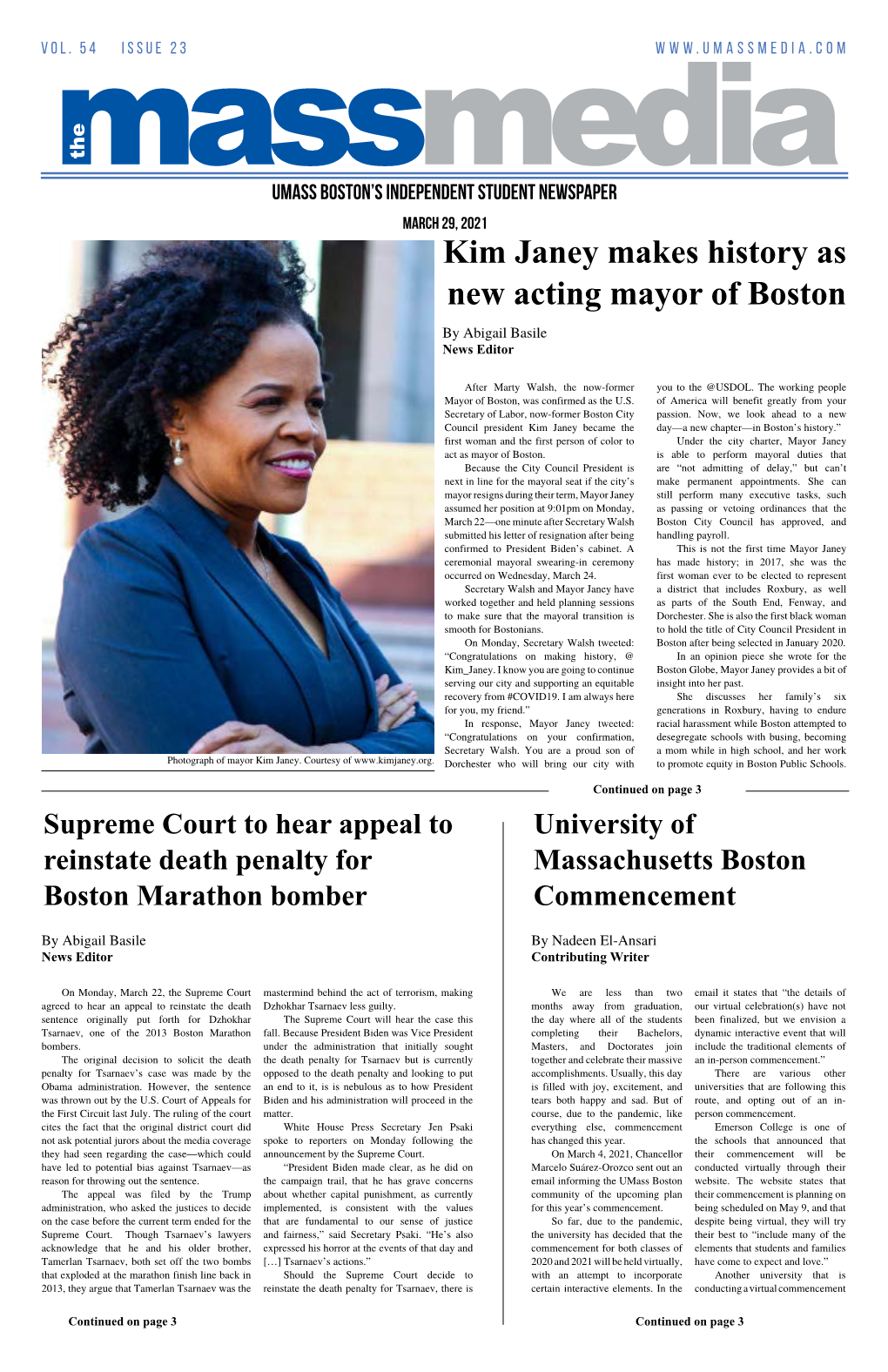 Kim Janey Makes History As New Acting Mayor of Boston by Abigail Basile News Editor