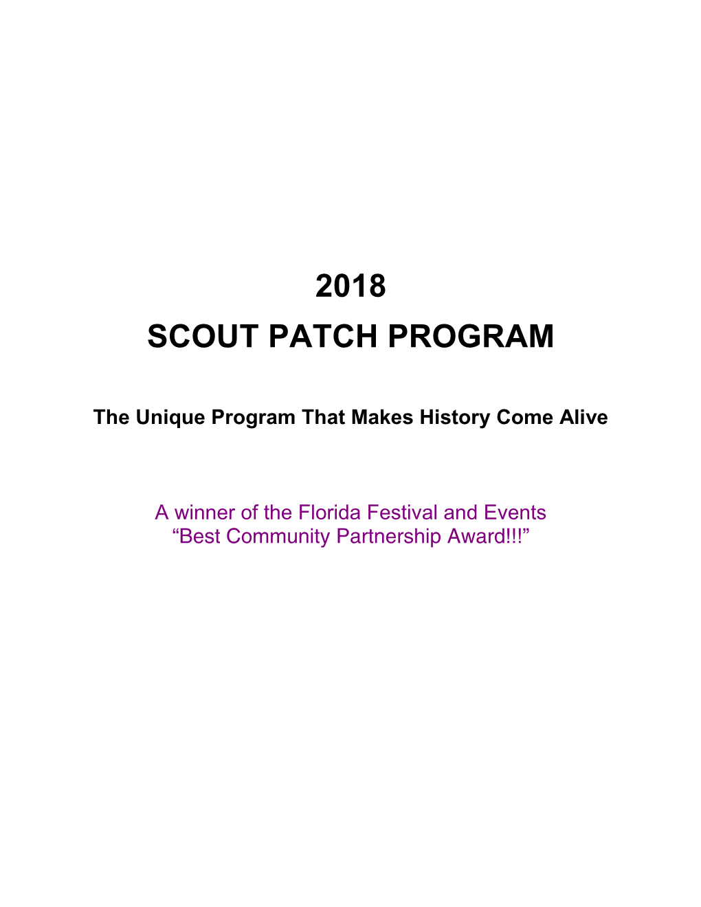 2018 Scout Patch Program