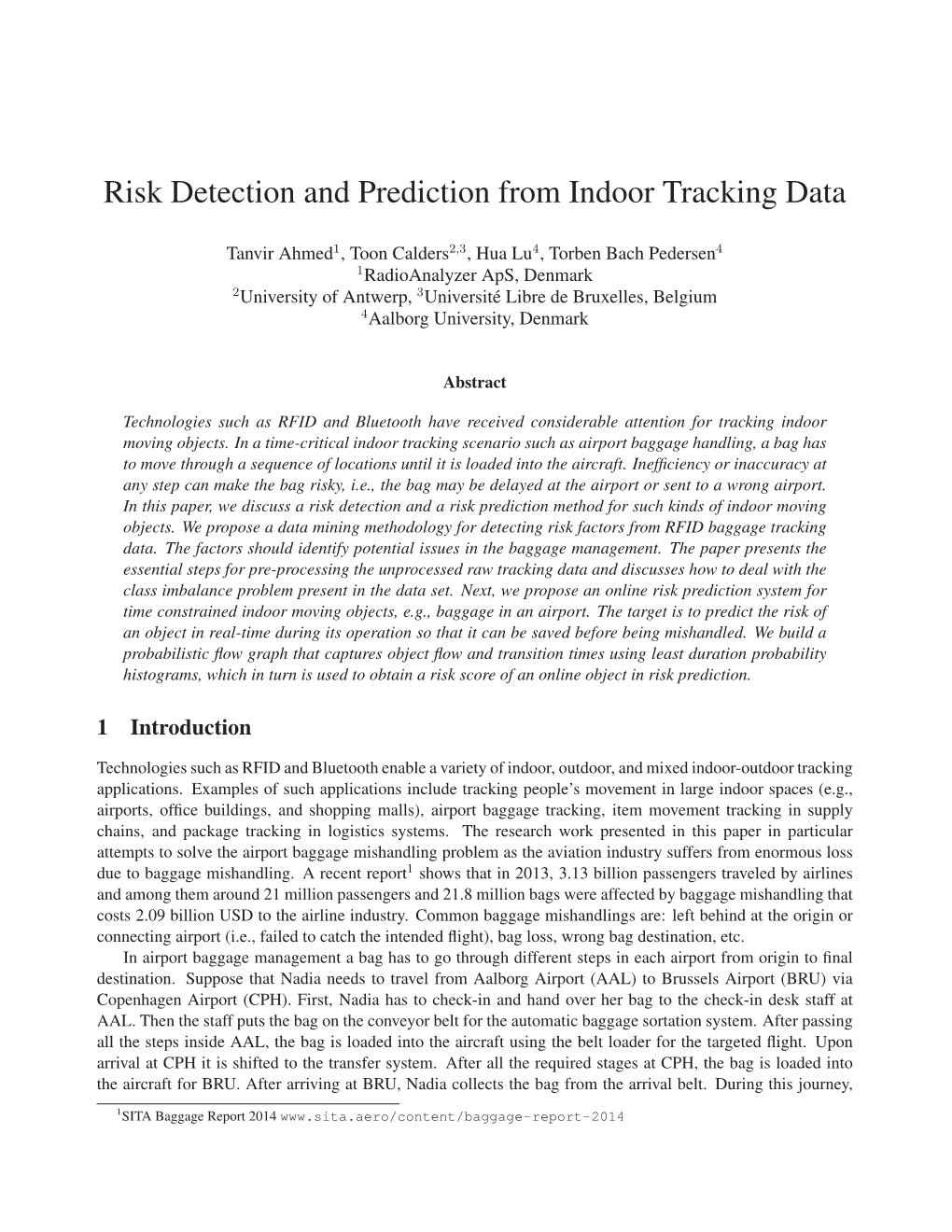 Risk Detection and Prediction from Indoor Tracking Data