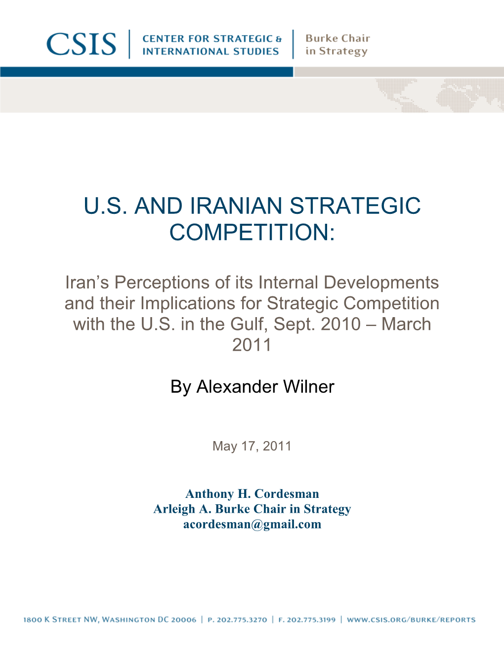 U.S. and Iranian Strategic Competition