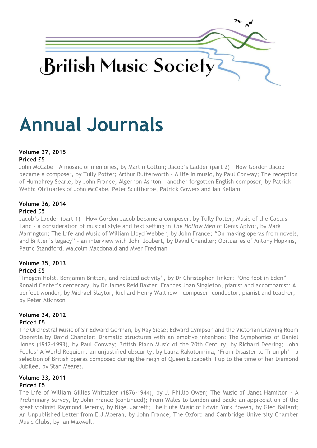 Annual Journals