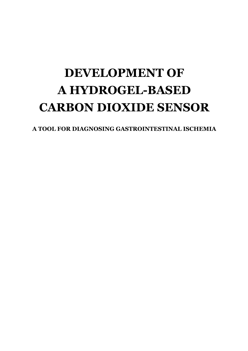 Development of a Hydrogel-Based Carbon Dioxide Sensor