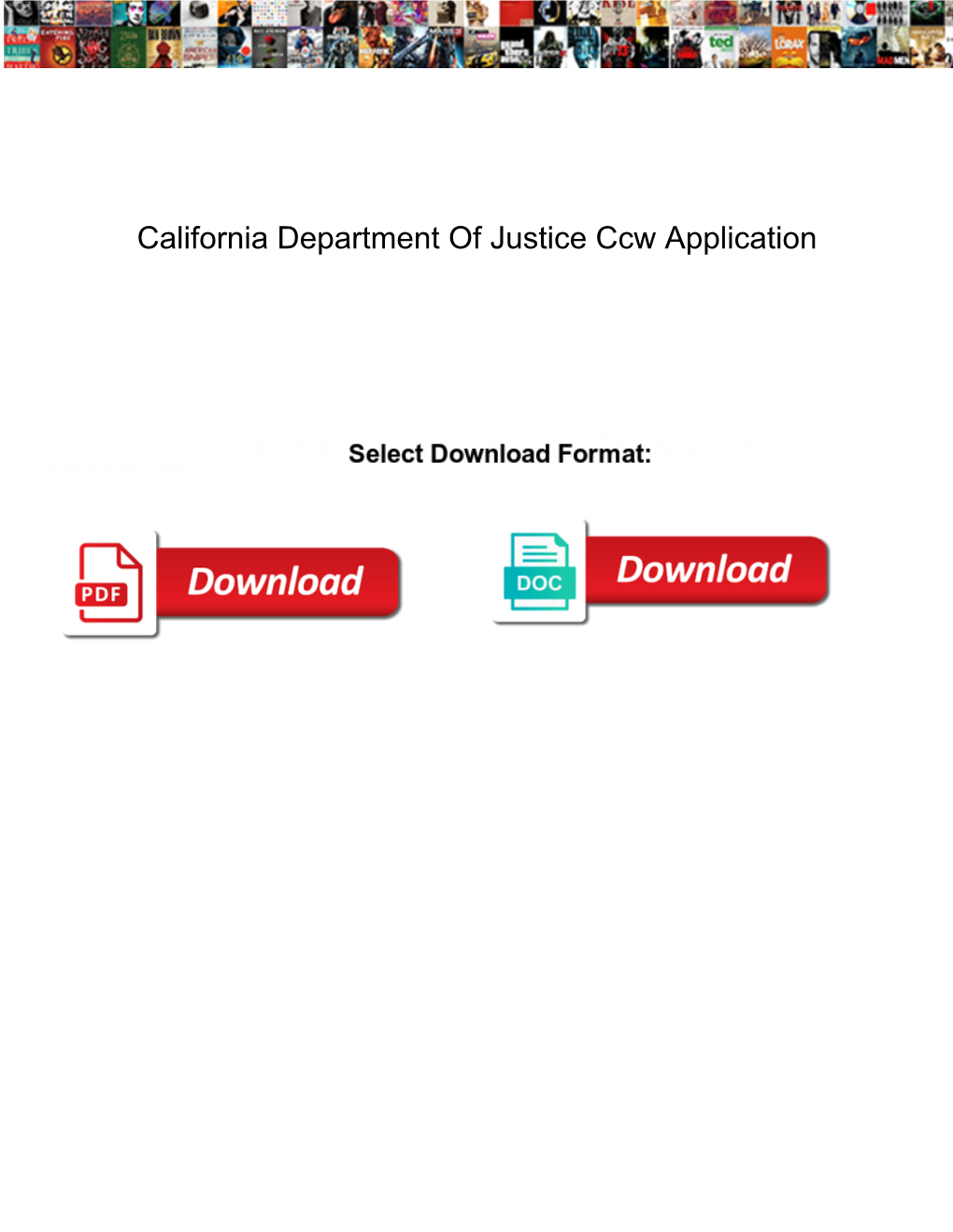California Department of Justice Ccw Application