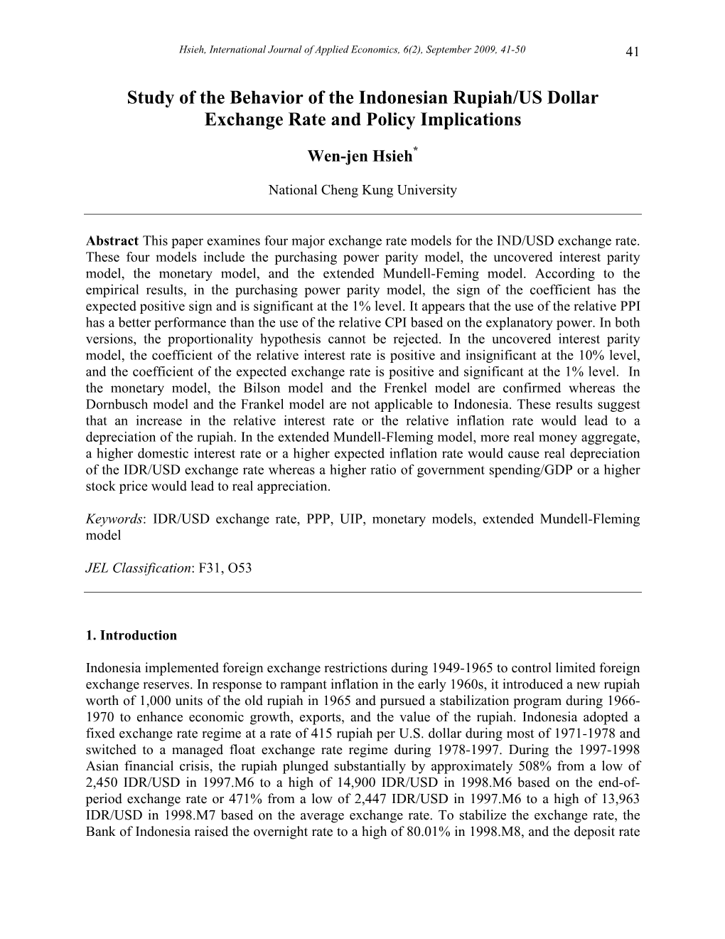 Empirical Estimation of Exchange Rate Movements in the New Zealand Dollar