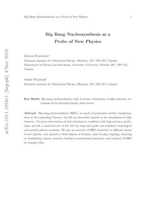 Big Bang Nucleosynthesis As a Probe of New Physics 3