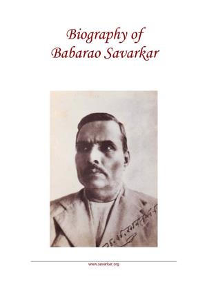Biography of Babarao Savarkar