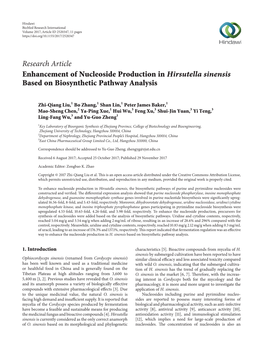 Enhancement of Nucleoside Production in Hirsutella Sinensis Based on Biosynthetic Pathway Analysis