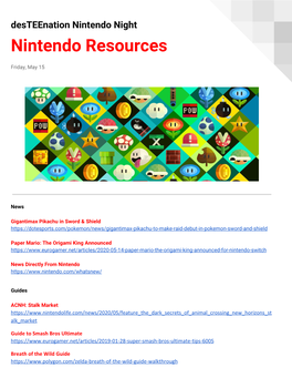 Nintendo Resources