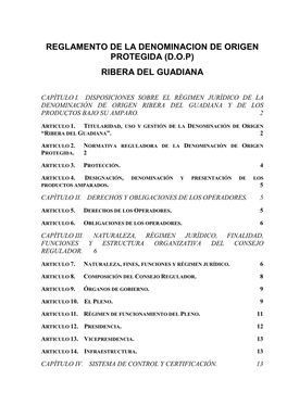 Propuesta Reglamento DOP Ribera Del Guadiana