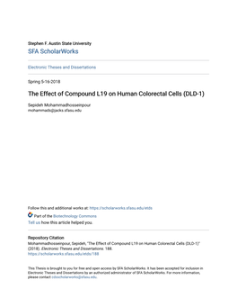 The Effect of Compound L19 on Human Colorectal Cells (DLD-1)