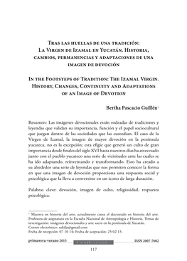 La Virgen De Izamal En Yucatán. Historia, Cambios, Permanencias Y Adaptaciones De Una Imagen De Devoción