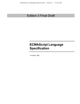 Edition 3 Final Draft Ecmascript Language Specification