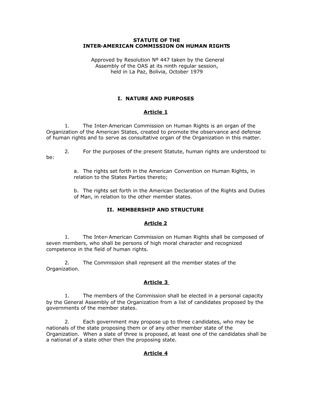 Statute of the Inter-American Commission on Human Rights