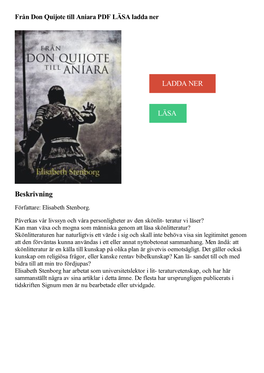 Fran Don Quijote Till Aniara PDF LASA Ladda