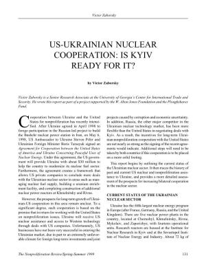 Npr 6.3: Us-Ukrainian Nuclear Cooperation: Is Kyiv Ready For
