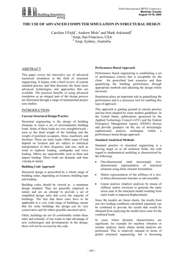 The Use of Advanced Computer Simulation in Structural Design