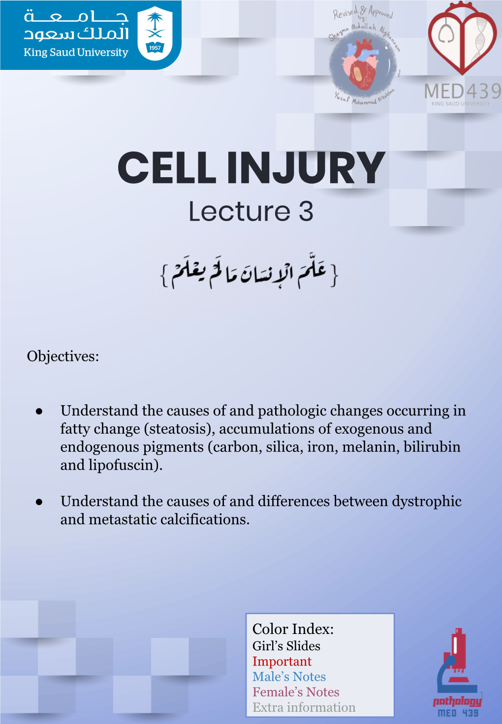 CELL INJURY Lecture 3