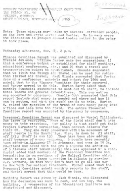 SNCC Staff Meeting Minutes, November, 1965