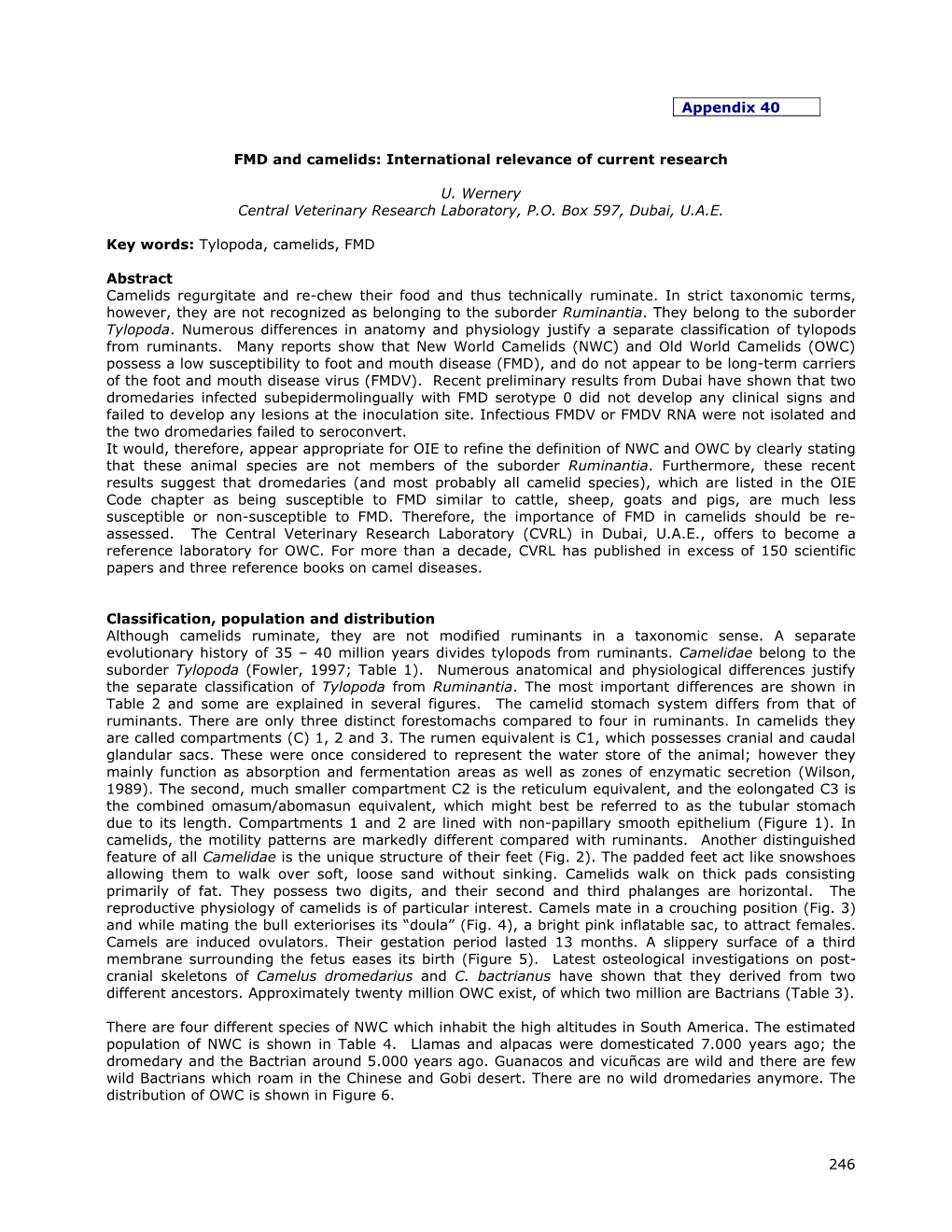 246 Appendix 40 FMD and Camelids