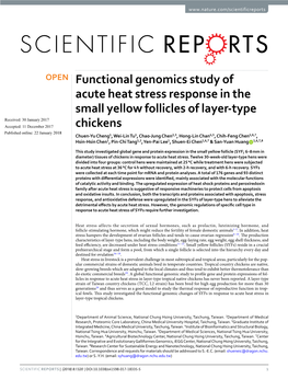 Functional Genomics Study of Acute Heat Stress Response in the Small