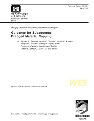 Guidance for Subaqueous Dredged Material Capping