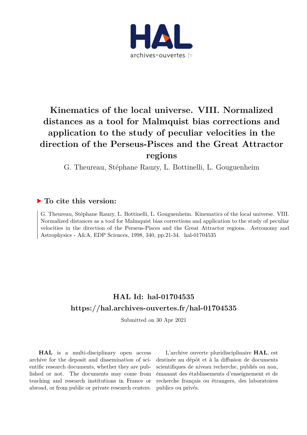 Kinematics of the Local Universe. VIII. Normalized Distances As a Tool For