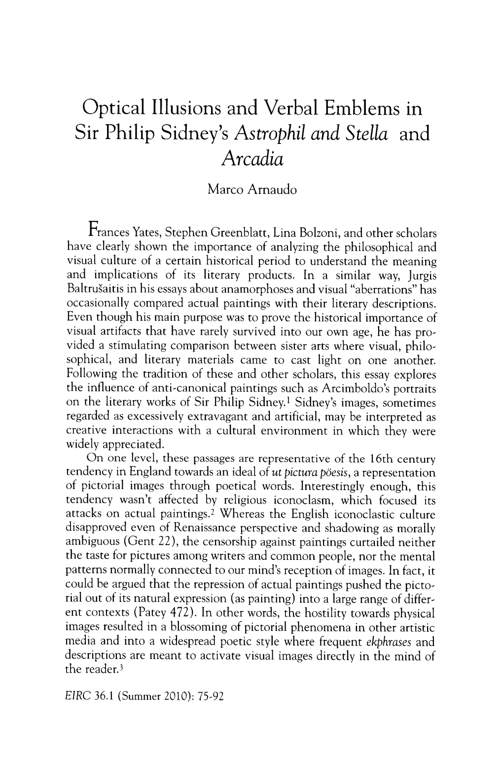 Sir Philip Sidney's Astrophil and Stella and Arcadia