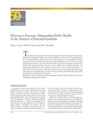 Microwave Exposure: Safeguarding Public Health in the Absence of National Standards