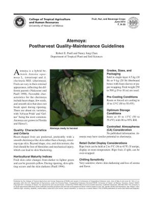 Atemoya: Postharvest Quality-Maintenance Guidelines