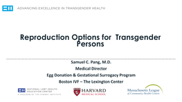 Reproduction Options for Transgender Persons