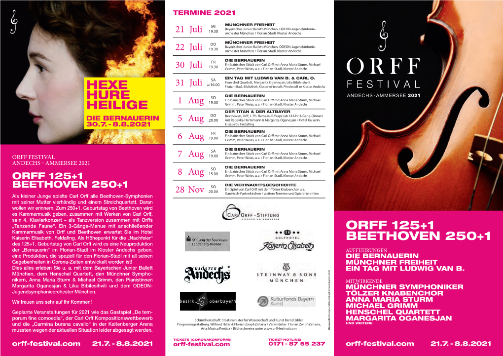 Flyer Orff Festival 2021