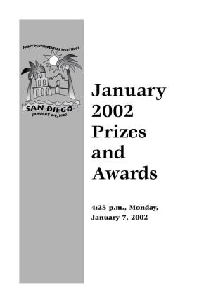 January 2002 Prizes and Awards