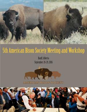 5Th American Bison Society Meeting and Workshop