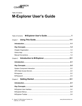 M-Explorer User's Guide