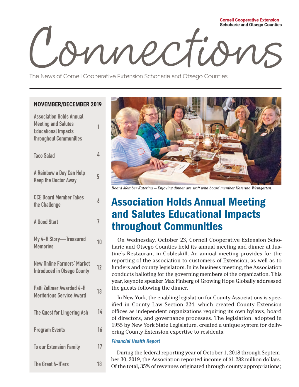 Connections—The News of Cornell Cooperative Extension Schoharie and Otsego Counties Year Term