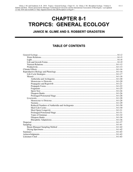 General Ecology