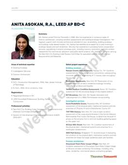 ANITA ASOKAN, R.A., LEED AP BD+C Associate Principal