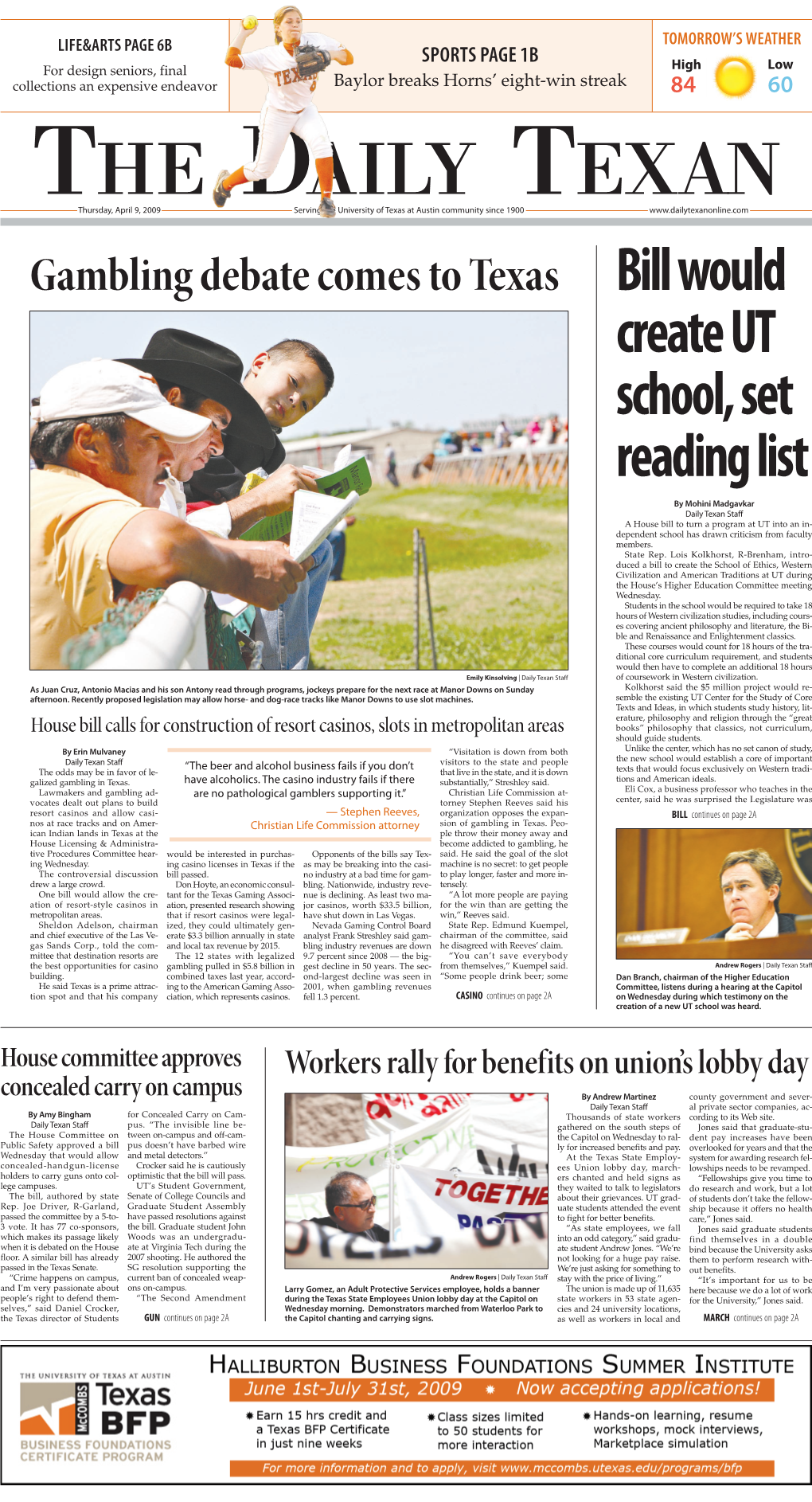 Bill Would Create UT School, Set Reading List