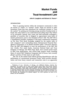 Market Funds and Trust-Investment Law