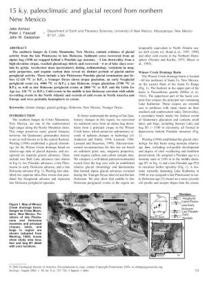 15 K.Y. Paleoclimatic and Glacial Record from Northern New Mexico