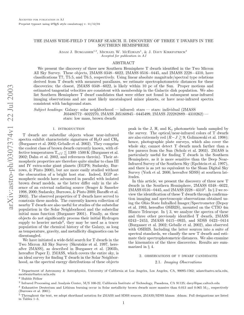 The 2MASS Wide-Field T Dwarf Search. II. Discovery of Three T