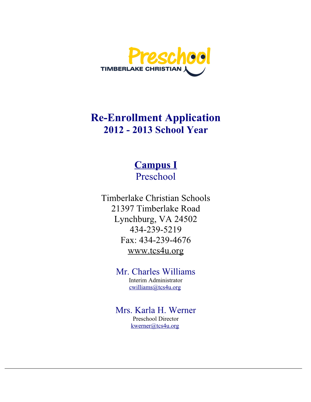 Re-Enrollment Application