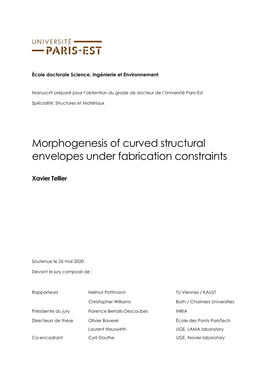 Morphogenesis of Curved Structural Envelopes Under Fabrication Constraints