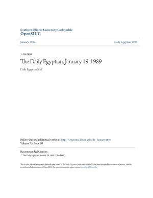 The Daily Egyptian, January 19, 1989
