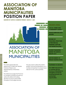 Association of Manitoba Municipalities Position Paper