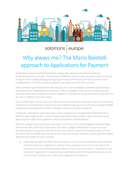 The Mario Balotelli Approach to Applications for Payment
