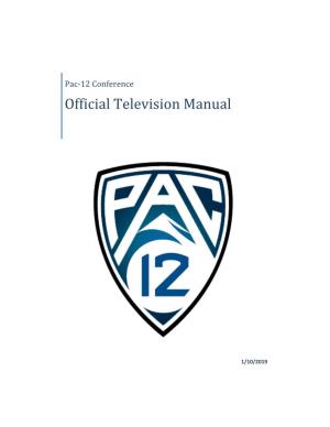 Pac-12 Conference Official Television Manual