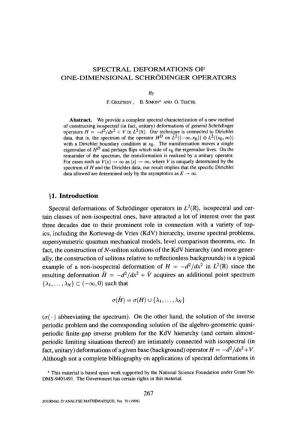 Spectral Deformations of One-Dimensional Schr&#X00f6